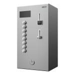 Coin and token machine for two to eight single-phase appliances 230 V, choice by the user, 24 V DC