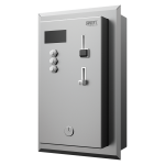 Recessed coin and token shower timer for four to twelve showers, 24 V DC, choice of shower by the user, direct control