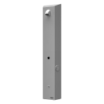 Stainless steel token shower panel, for cold or premixed water, 24 V DC