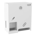 Stainless steel dispenser for tampons and pads, white powder coating