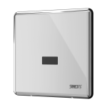 Urinal infra-red flushing unit with a mounting box and integrated power supply, polished finish, 230 V AC