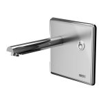 Wall-mounted piezo tap, spout of 250 mm, 6 V