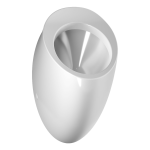 Urinal Alessi with a radar flushing unit and integrated power supply, 230 V AC