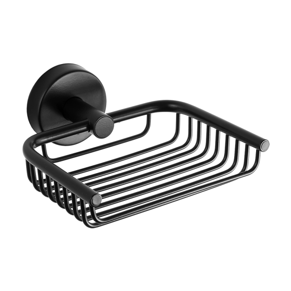 Stainless steel soap holder, black matt finish