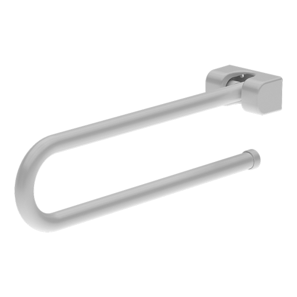 Steel grab bar, folding, length 600 mm, white colour – Komaxit