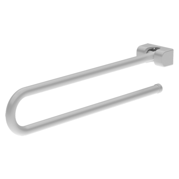 Steel grab bar, folding, length 800 mm, white colour – Komaxit