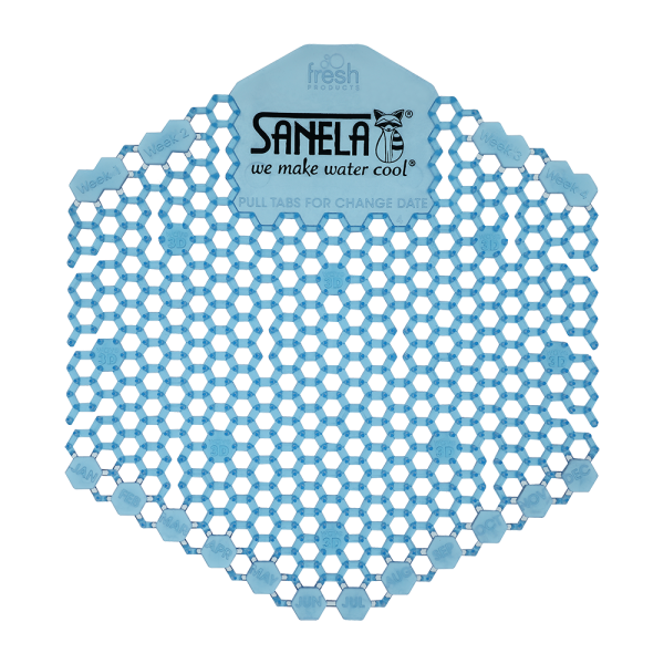 Plastic urinal screen blue colour - cotton bloom scent