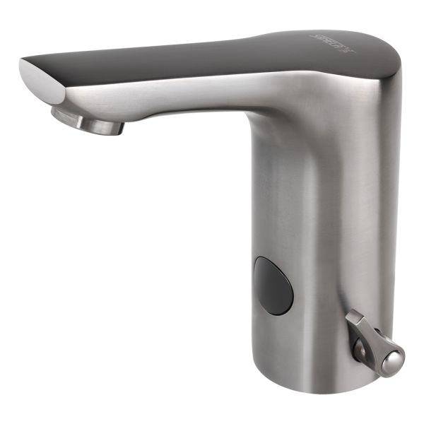 Automatic washbasin mixer, METAL GREY MATT, 24 V DC