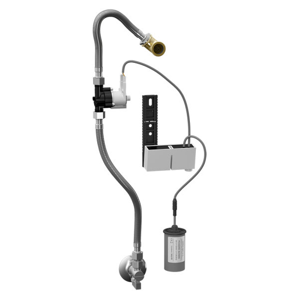 Radar flushing unit on the mounting rail for D-Code urinal, 6 V