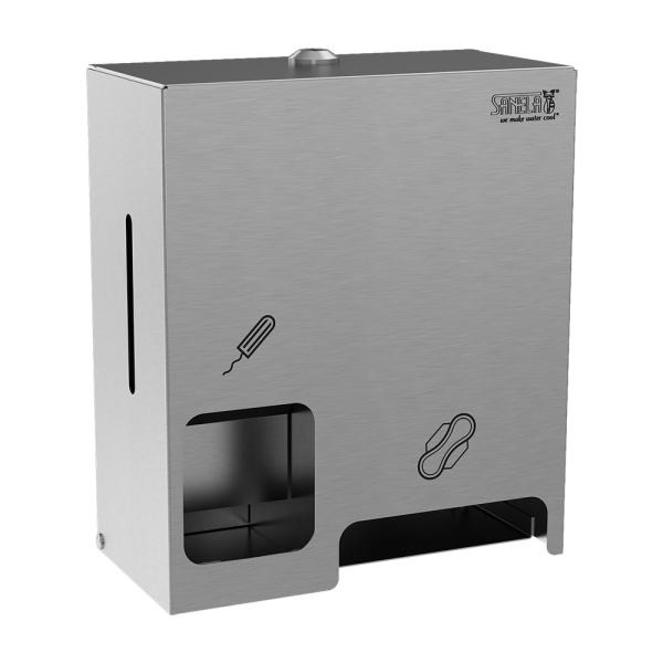 Stainless steel dispenser for tampons and pads