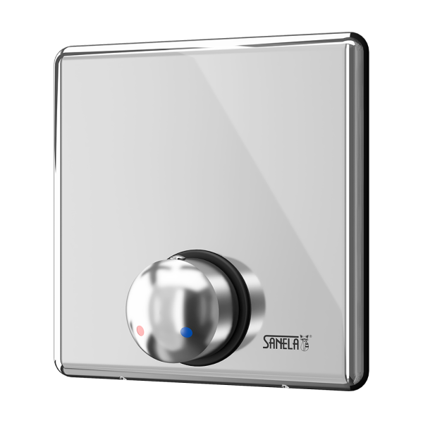 Shower control without piezo button for coin and token shower timers with index M - for cold and hot water, temperature regulated by mixer