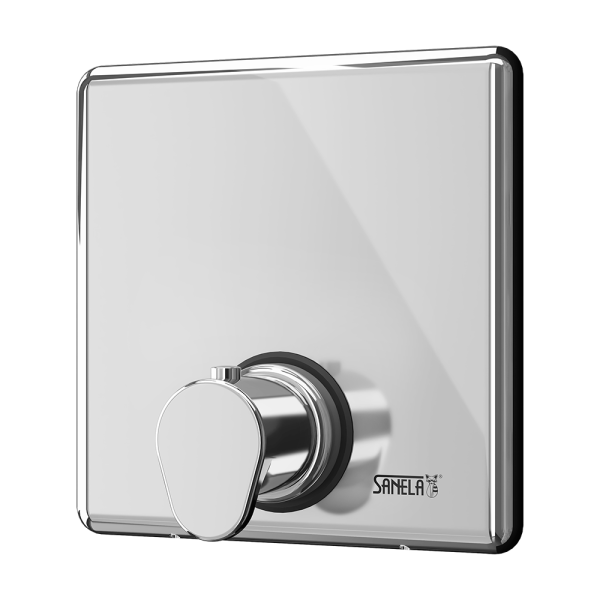 Shower control without piezo button - for premixed water, brushed