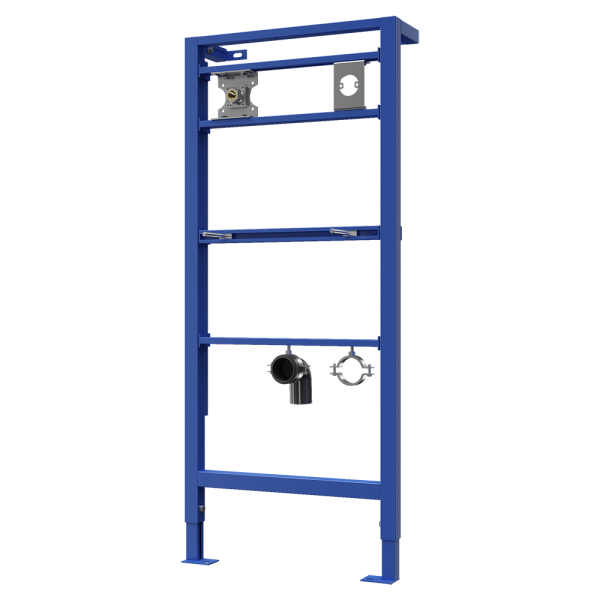 Mouting frame for automatic wall-mounted washbasin tap and automatic soap dispenser