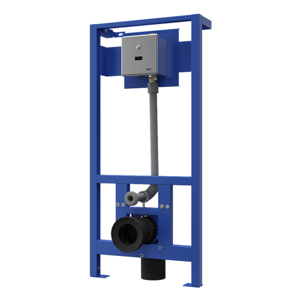 Toilet flushing unit for pressured water, brushed, 6 V