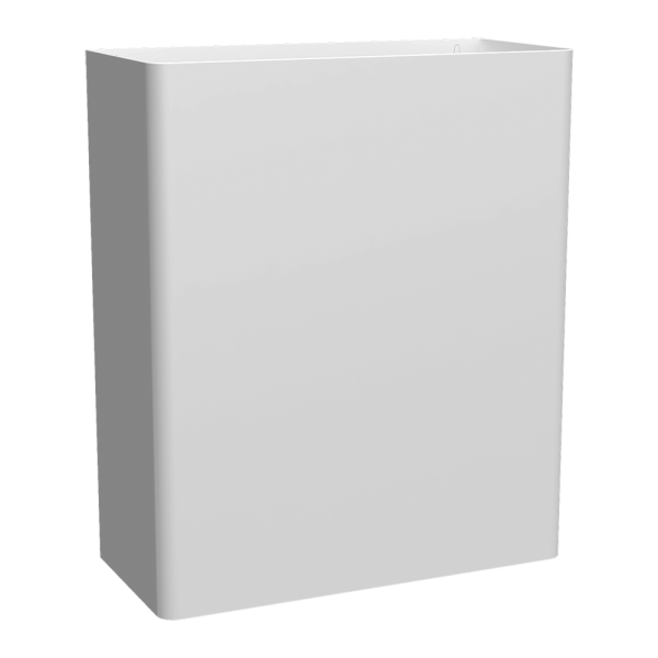 Stainless steel wall hung waste bin, white finish